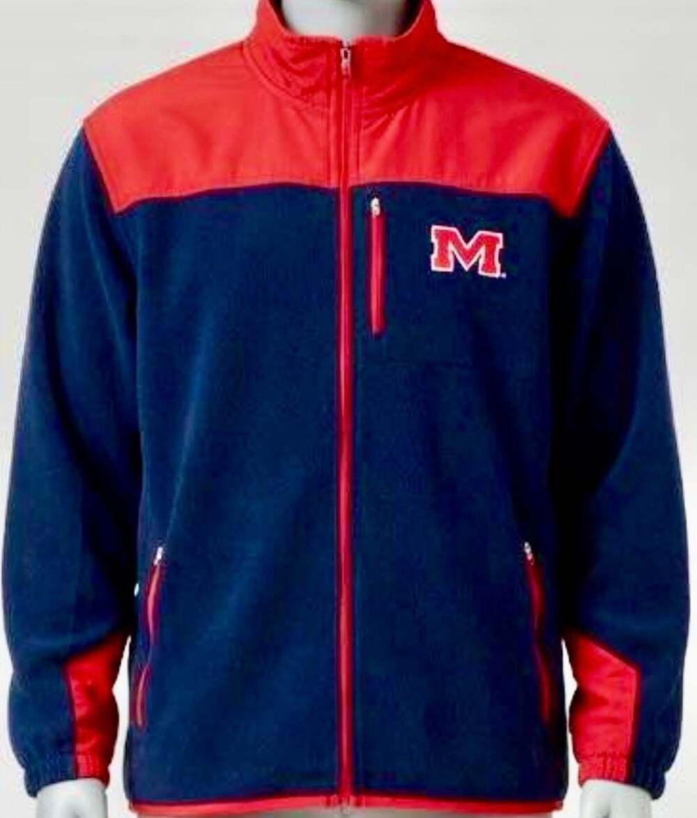 XL Genuine Stuff Ole Miss Rebels Full-Zip Fleece Jacket